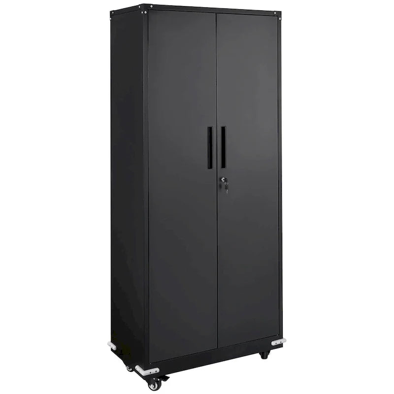 Armoire de rangement métallique verrouillable 75 pouces avec 4 étagères réglables et 2 portes magnétiques