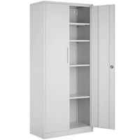 Armoire de rangement métallique verrouillable 75 pouces avec 4 étagères réglables et 2 portes magnétiques