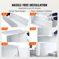 Armoire de rangement métallique verrouillable 75 pouces avec 4 étagères réglables et 2 portes magnétiques