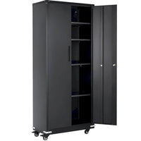 Armoire de rangement métallique verrouillable 75 pouces avec 4 étagères réglables et 2 portes magnétiques