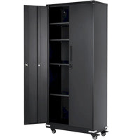 Armoire de rangement métallique verrouillable 75 pouces avec 4 étagères réglables et 2 portes magnétiques