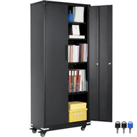 Armoire de rangement métallique verrouillable 75 pouces avec 4 étagères réglables et 2 portes magnétiques