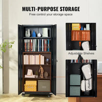 Armoire de rangement métallique verrouillable 75 pouces avec 4 étagères réglables et 2 portes magnétiques
