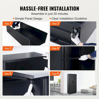 Armoire de rangement métallique verrouillable 75 pouces avec 4 étagères réglables et 2 portes magnétiques