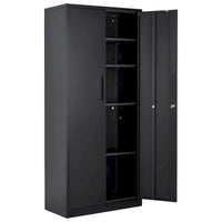 Armoire de rangement métallique verrouillable 75 pouces avec 4 étagères réglables et 2 portes magnétiques