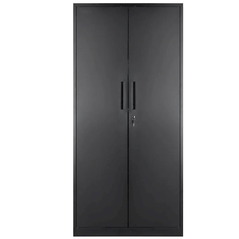 Armoire de rangement métallique verrouillable 75 pouces avec 4 étagères réglables et 2 portes magnétiques