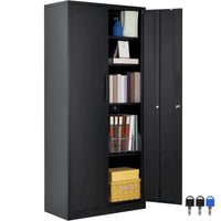 Armoire de rangement métallique verrouillable 75 pouces avec 4 étagères réglables et 2 portes magnétiques