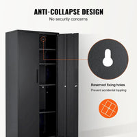 Armoire de rangement métallique verrouillable 75 pouces avec 4 étagères réglables et 2 portes magnétiques