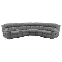 Canapé Sectionnel Modulable 6 Pièces Diko, Chenille Gris Foncé, Inclinaison Manuelle