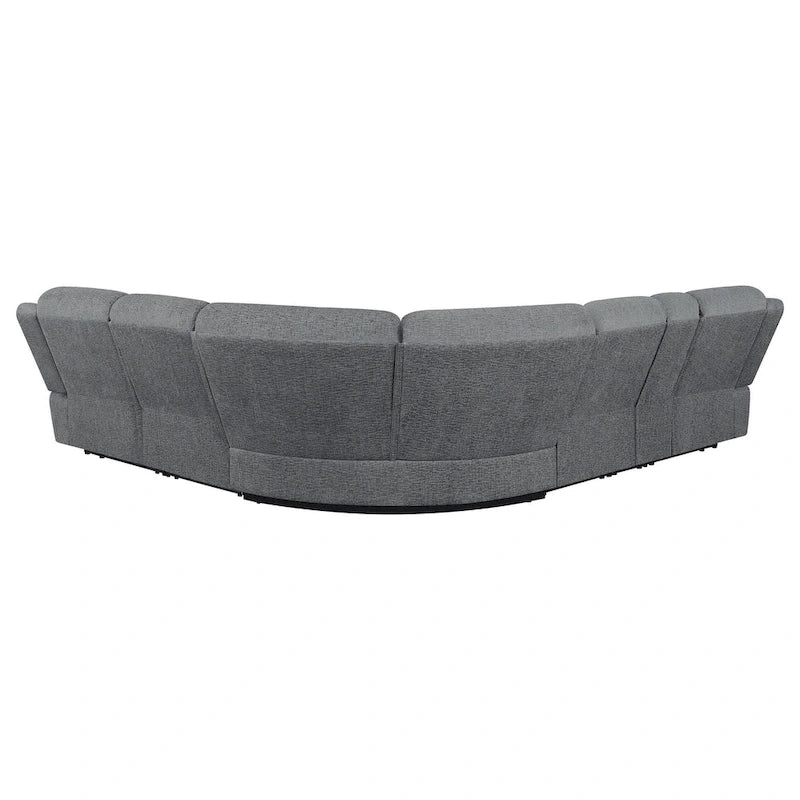 Canapé Sectionnel Modulable 6 Pièces Diko, Chenille Gris Foncé, Inclinaison Manuelle