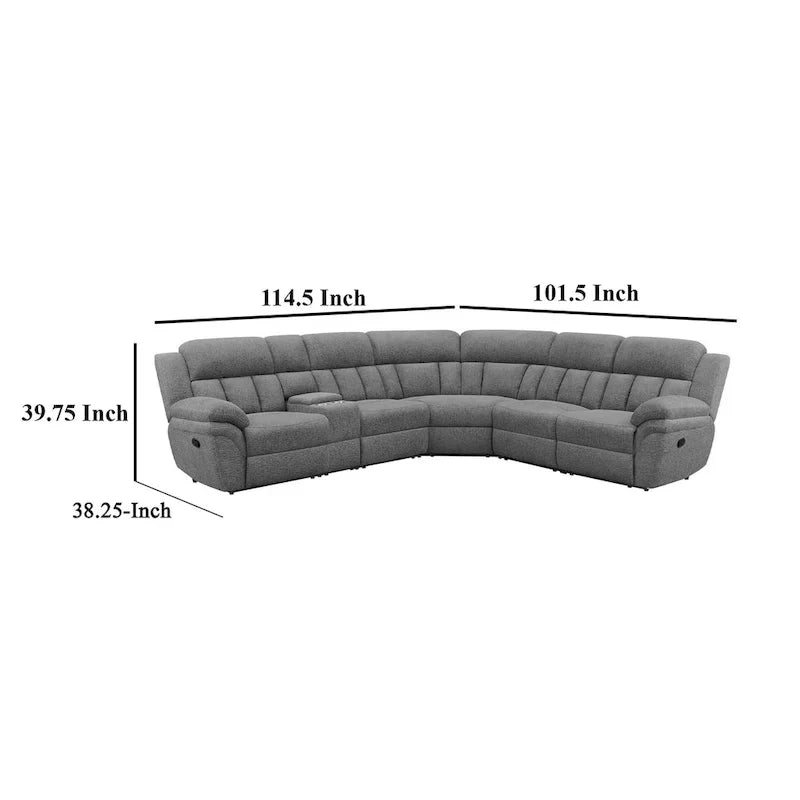 Canapé Sectionnel Modulable 6 Pièces Diko, Chenille Gris Foncé, Inclinaison Manuelle