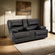 Causeuse Inclinable Électrique Monto, Cuir Noir, Porte-Gobelets, 82 pouces