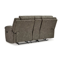 Larson Causeuse inclinable double manuelle surdimensionnée, similicuir brun