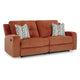 Canapé inclinable manuel Genna, polyester orange épicé, 2 oreillers 87 pouces