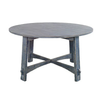 Table de salle à manger Rena, en acajou bleu océan plaqué, ronde de 54 pouces