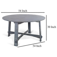 Table de salle à manger Rena, en acajou bleu océan plaqué, ronde de 54 pouces