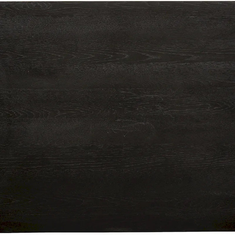 Table de salle à manger Luke 7 pièces avec 6 chaises à dossier haut, rectangulaire, noir, beige