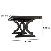 Table de salle à manger Luke 7 pièces avec 6 chaises à dossier haut, rectangulaire, noir, beige