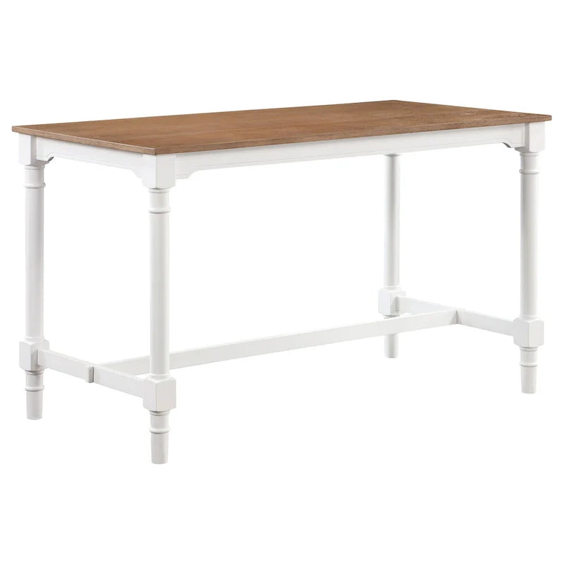 Ensemble de table à hauteur de comptoir Hima 5 pièces avec 4 tabourets, tissu beige, blanc