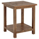 Table d'appoint Ayne, 1 étagère, bois marron vieilli, carrée 20 pouces