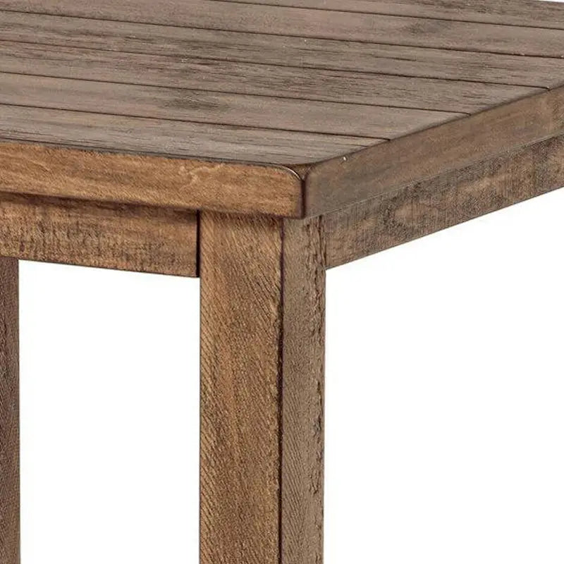 Table d'appoint Ayne, 1 étagère, bois marron vieilli, carrée 20 pouces