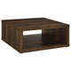 Table basse Rizz, conception cube carré, étagère ouverte, 36 pouces, marron foncé