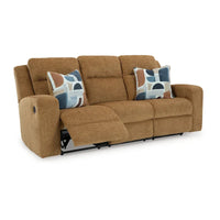Canapé inclinable manuel Damon, polyester brun chameau, 2 oreillers, 86 pouces