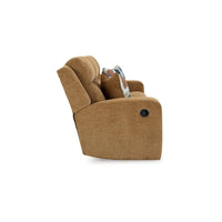 Canapé inclinable manuel Damon, polyester brun chameau, 2 oreillers, 86 pouces