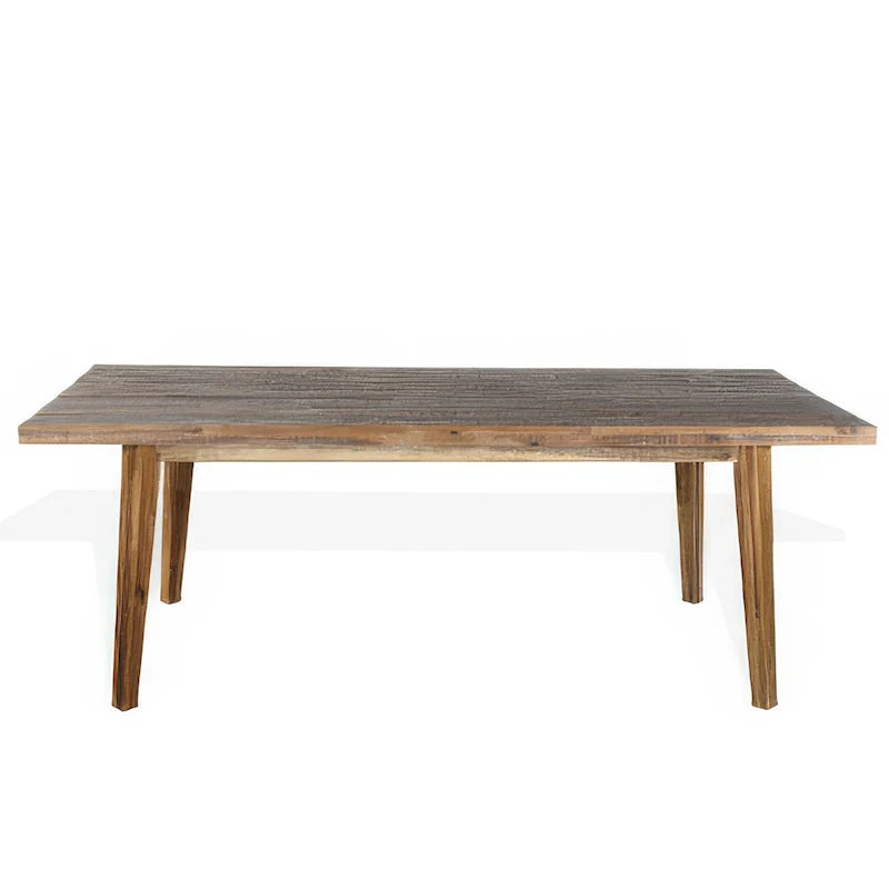 Table de salle à manger Kerry, bois d'acacia brun clair, plateau rectangulaire de 86 pouces
