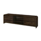 Meuble TV Maria, 2 tiroirs et étagères, bois marron 180 cm