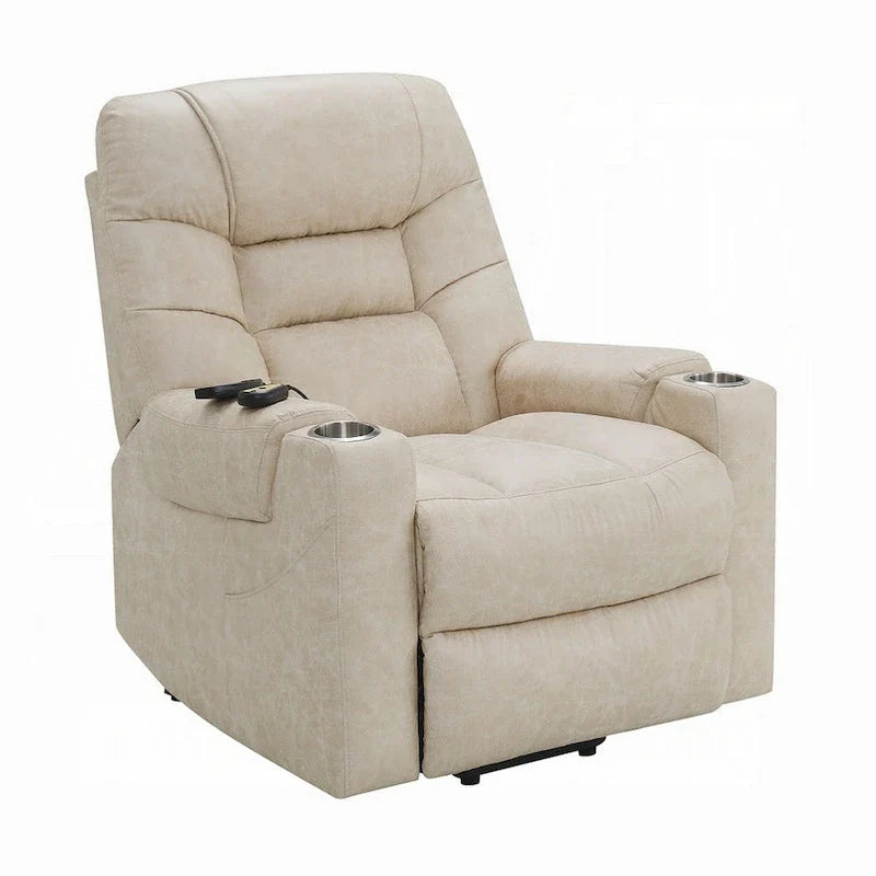 Fauteuil releveur électrique inclinable Aira avec massage chauffant, simili-cuir gris