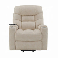 Fauteuil releveur électrique inclinable Aira avec massage chauffant, simili-cuir gris