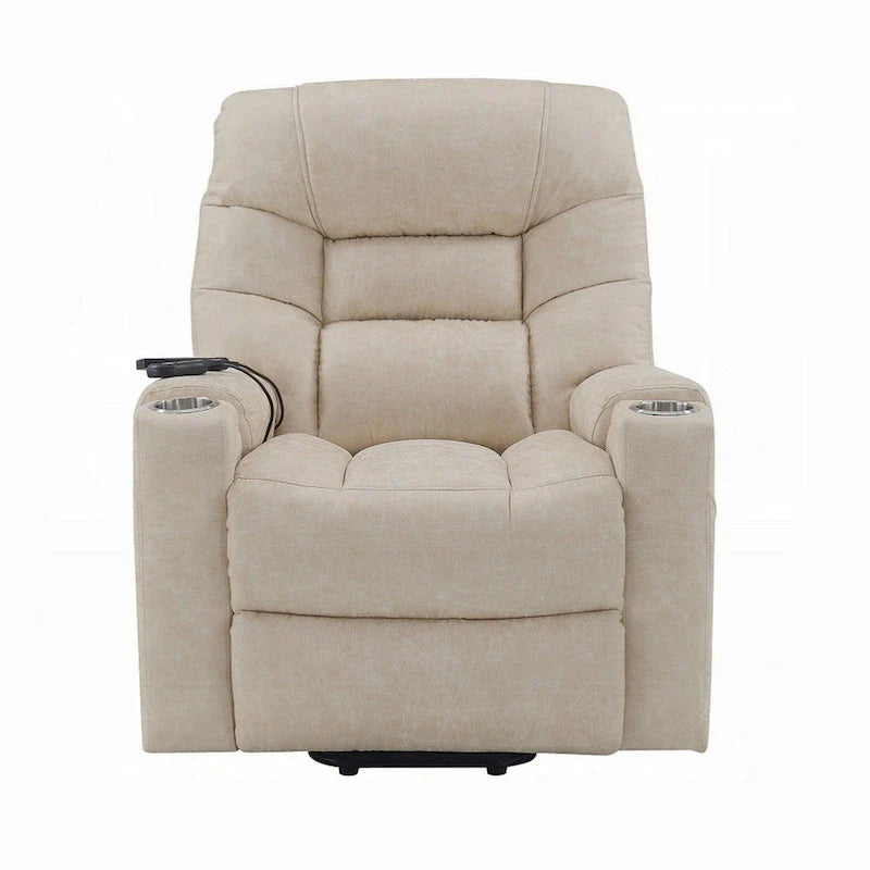 Fauteuil releveur électrique inclinable Aira avec massage chauffant, simili-cuir gris