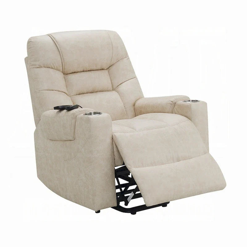 Fauteuil releveur électrique inclinable Aira avec massage chauffant, simili-cuir gris