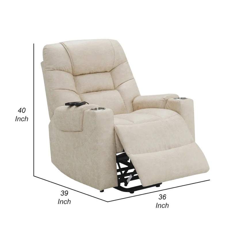 Fauteuil releveur électrique inclinable Aira avec massage chauffant, simili-cuir gris