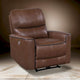 Lima Fauteuil inclinable électrique, similicuir brun, port USB, coussins en mousse