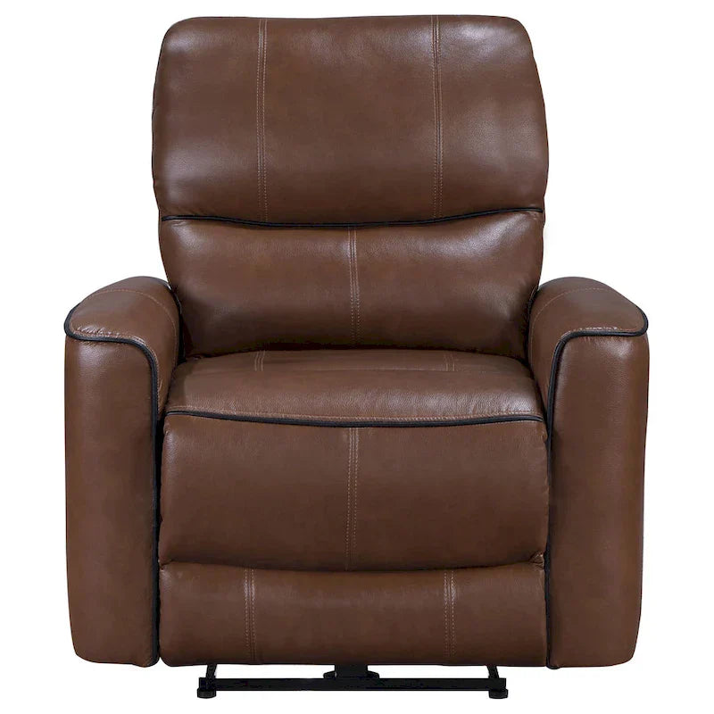 Lima Fauteuil inclinable électrique, similicuir brun, port USB, coussins en mousse