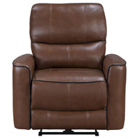 Lima Fauteuil inclinable électrique, similicuir brun, port USB, coussins en mousse