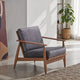Fauteuil Lissa, Rembourrage moelleux gris anthracite, Cadre en bois marron