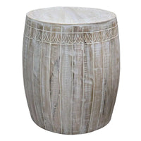 Table d'appoint Serenity avec plateau rond de 40 cm, en manguier blanc antique