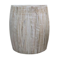Table d'appoint Serenity avec plateau rond de 40 cm, en manguier blanc antique