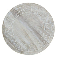 Table d'appoint Serenity avec plateau rond de 40 cm, en manguier blanc antique