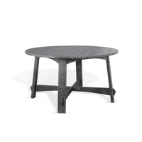 Rena Table à manger, ronde 54 pouces en bois d'acajou fumé noir à planches