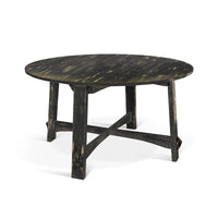 Rena Table à manger, ronde 54 pouces en bois d'acajou fumé noir à planches
