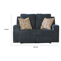 Causeuse Inclinable Manuelle Genna, Tissu Bleu Marine, 2 Coussins, 64 pouces