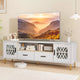 Meuble TV moderne en faux marbre de 180 cm pour téléviseurs de 80 pouces Blanc - 73 pouces