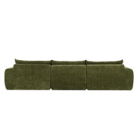 116-Canapé d'angle moderne en chenille avec mousse haute densité, aucun assemblage requis
