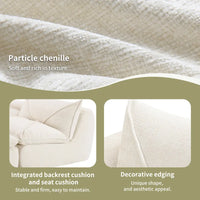 116-Canapé d'angle moderne en chenille avec mousse haute densité, aucun assemblage requis