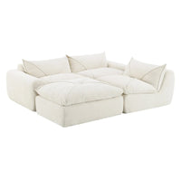 116-Canapé d'angle moderne en chenille avec mousse haute densité, aucun assemblage requis