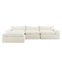116-Canapé d'angle moderne en chenille avec mousse haute densité, aucun assemblage requis